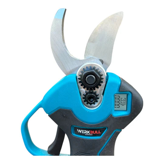 Промо 3в1 комплект Акумулаторна Лозарска ножица с дисплей и Мини Трион с автоматично омасляване + Телескопичен Прът