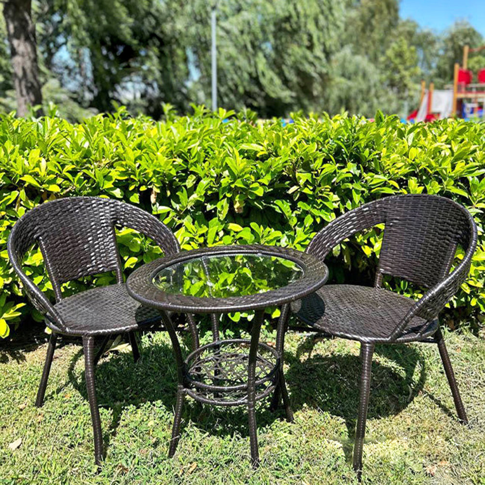 Градински Ратанов Комплект Relax 2 стола с маса   + поставка