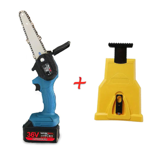 Мини Акумулаторна Резачка/Трион с шина 16см – две батерии 36V/ 8Ah + две вериги